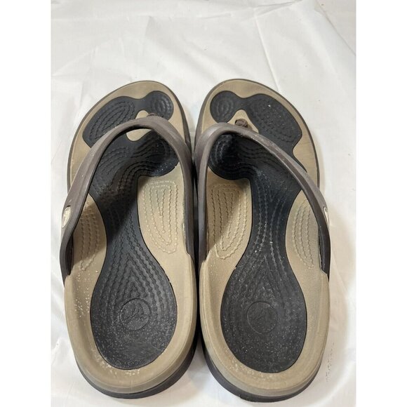 CROCS BROWN FLIP FLOP THONG SANDALS MENS 7 / WOMENS 9 - Picture 3 of 14